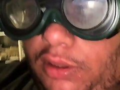 wearing goggles and jayden jaymes curl while faping.