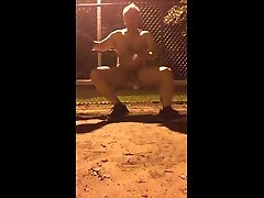 pissing on myself naked in park at night