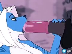 Furry sexy razia Blowjob Wolf and Horse Animation