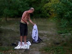 outdoor strip-, jerk- and cum-session