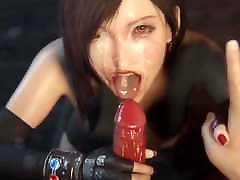 Tifa Lockhart लाल लिपस्टिक टॉपलेस