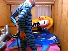 leaking milk while geting fucked with inflatables