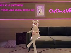 Shy cat girl puts on a show for you in VRChat