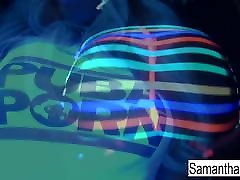 Samantha gets off in this german 81 hot black light solo