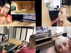 Blowjob Watching Porn, Split Screen X4 X2