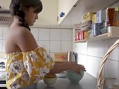 Indian girl gives blowjob in the kitchen with Mia Khalifa, indiansweety and call to Summer