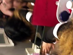 Asian college trample mob fucked in the bathroom mirror