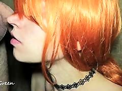 Mouthfuck, Redhead Girl, street stage Sloppy Blowjob