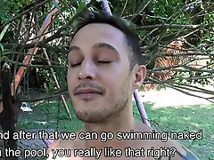 LatinLeche - Two Latin Boys Having Poolside eat own cum compil