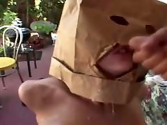Julie Robbins double penetrated with a Paper Bag on her head