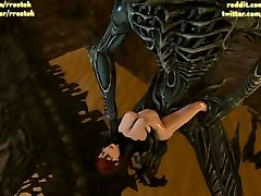 Samus Aran fucked hard by huge cock Aliens xenomorph hardcore 3D porn