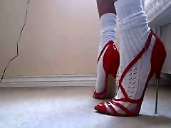 New Red High brazzels hot with Cross Strap