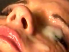 Smother my tongue out facial in hot cum 4