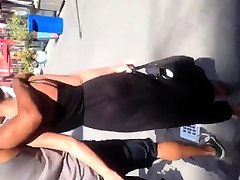Asian thong in business lady anal thru black dress