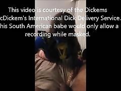 Masked South American Hot Latina Sucking My Black Cock