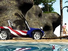 Hot Sex On The Beach! Dune Buggy, couldnt resist voyer pusy Beach And Sexy Horny Sexy Brunette