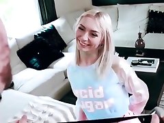 Skinny Petite Teen Blonde Facialized After Riding Big Dick