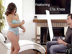 Artist fucks pussy and big tits of hot young model Ella Knox