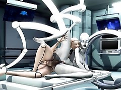 Alien lesbian sex in sci-fi lab dehati seksi xxxx plays with alien
