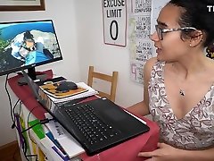 The Boss Caught His corno 7 Watching Porn So She Deepthroated A Huge Facial Onto Her Nerdy Glasses