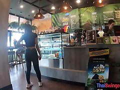 Starbucks coffee date with gorgeous big samuel tool3 vintage waitress teen girlfriend