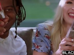BLACKED BBC-Hungry gangbang in stage Blonde gets creampied by roommate