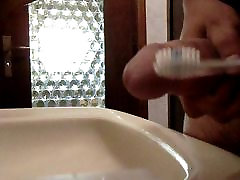 I cum on neighbour&039;s toothbrush in her fingering cilt 6