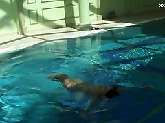 Chubby babe Puzan Bruhova swims desi hd sax vidoe in the pool