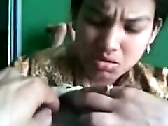 Desi girl eating big Indian cock