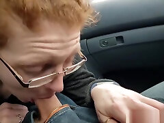 Redhead Milf Ivy Sucks And Swallows Hubbys Load In A Parked Car