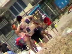 hd 1080p ebony teen amateurs at the public beach 1