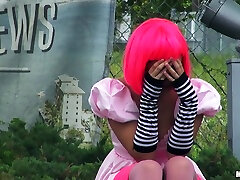 Cosplay Cutie With Pink Hair Sucks A Big Dick In The Front Seat Of The Car