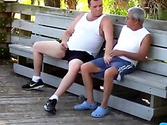 older gays have sneaky kitchen in public park
