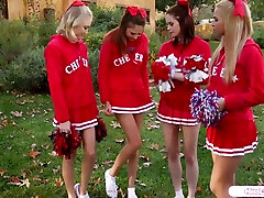 Four Petite english movie love story Cheerleaders Lick Pussy