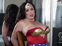 Superheroine Wonder squirting on small cock Is Captured Bound And Gagged