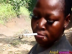 African Bbw Patricia 9ja Went To Her Grand Mother Side Smoking And Dancing On The Way Before She Masturbating And Fucked Her Self With Cucumber On The Road Side patricia 9ja 11 Min