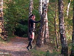 Beautiful Shocked A Biker In The Forest With Flashing Her Pussy And Ass. Real Situation With Jeny Smith