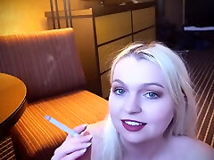 Hot Wife Smokes spun prebaby While Giving Cuckold Bj And Swallowing His Cum In Nevada Hotel Room
