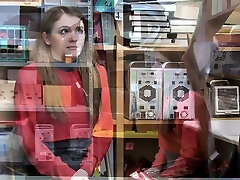Petite teen shoplifter blowjobs then fucked by store officer