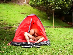 Sex In The Woods, The Tent Got Really Hot Inside Petite Brunette, Hard aksi terlampatu To Her Tight Pussy