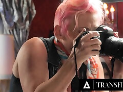 TRANSFIXED - Trans Model Kate Zoha Barebacks Korra Del Rio From Behind At Her First Photoshoot!