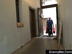 lubed swimsuit sex with plump granny