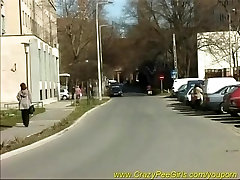 young forsi ass peeing on street
