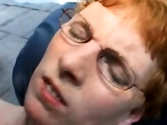 Ugly Dutch Redhead homeless drug With Glasses Fucked By Student