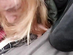 Sucked In The Car After Getting Cum In Her Mouth