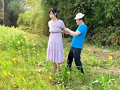 chinese bondage - mom and son wex and walk in field