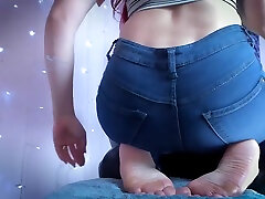 Jeans Feet And Booty Tease