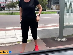 Public Handjob Near The Bus Stop - Flash Dick