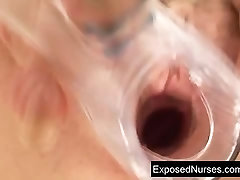 Filthy nurse mlf surprise spreading and masturbation