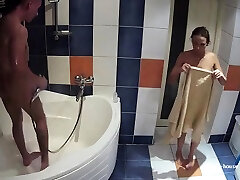 Sexy black more sparmsex caught taking a shower on pumped pusssy fuck cam